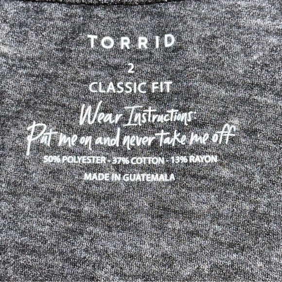 Torrid Charcoal Classic Fit Top - Picture 2 of 14